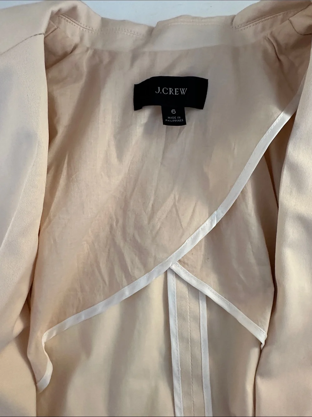 J.‎ Crew Cream Cotton Blend Business Career Minimalist Coastal Classic Blazer